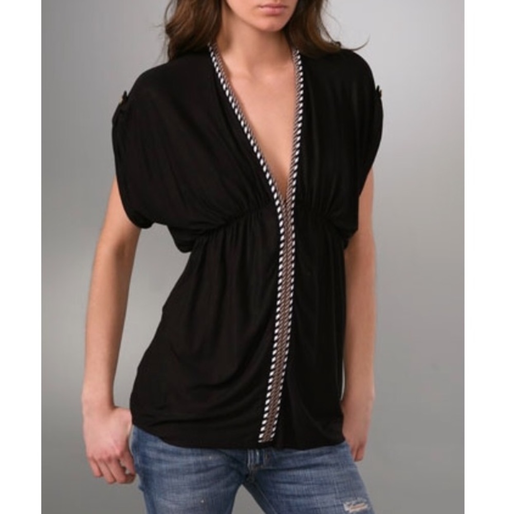 MISA Deep V Dolman Top in BLUE, not black
